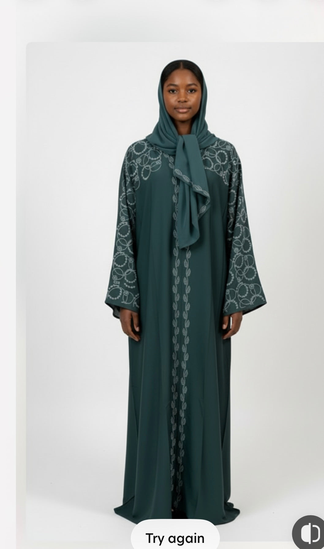 Closed Green Satin Abaya, crafted from luxurious satin fabric