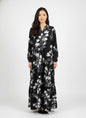 Women’s Long Sleeve Floral Maxi Dress – Long Length Cotton Fabric