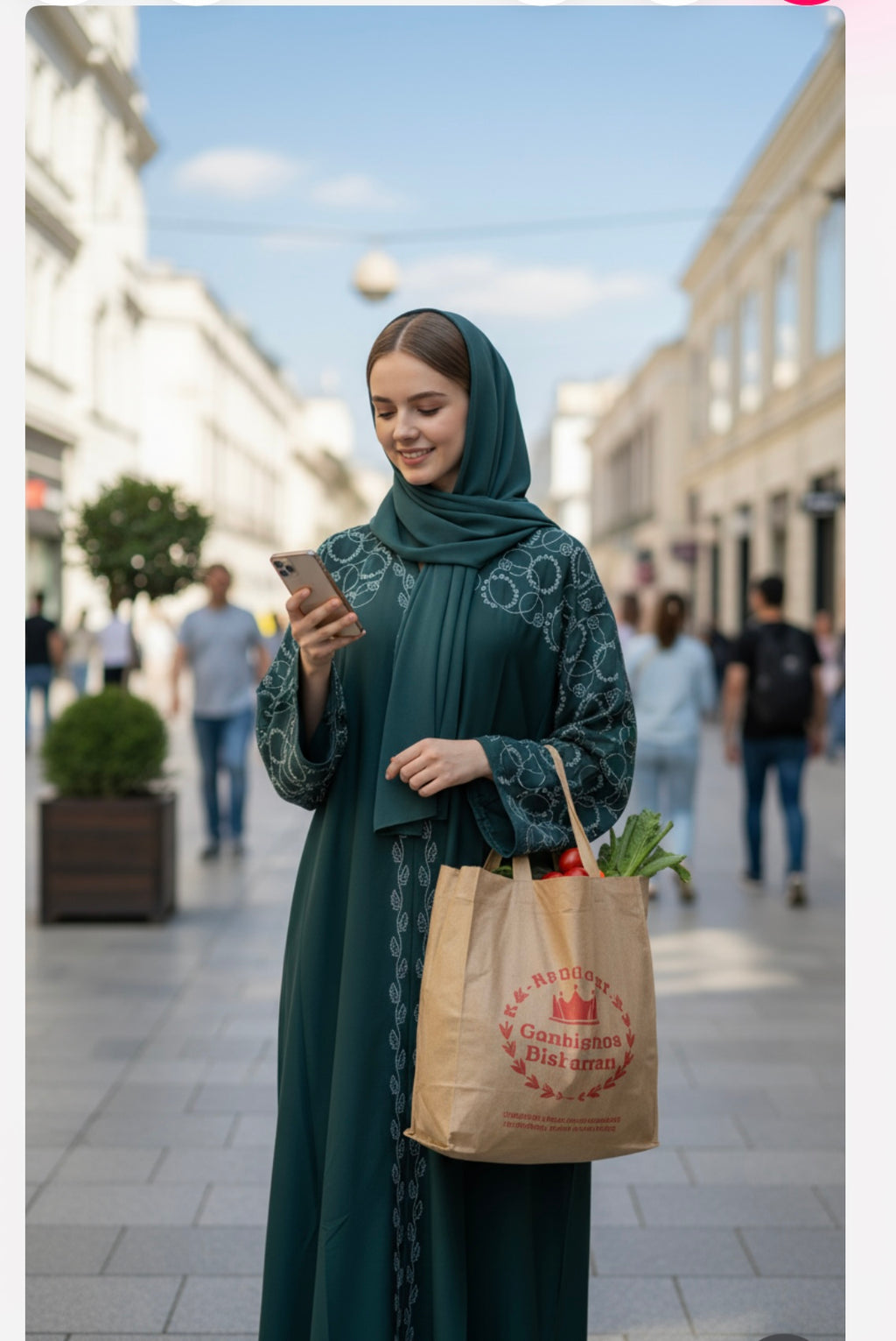 Closed Green Satin Abaya, crafted from luxurious satin fabric