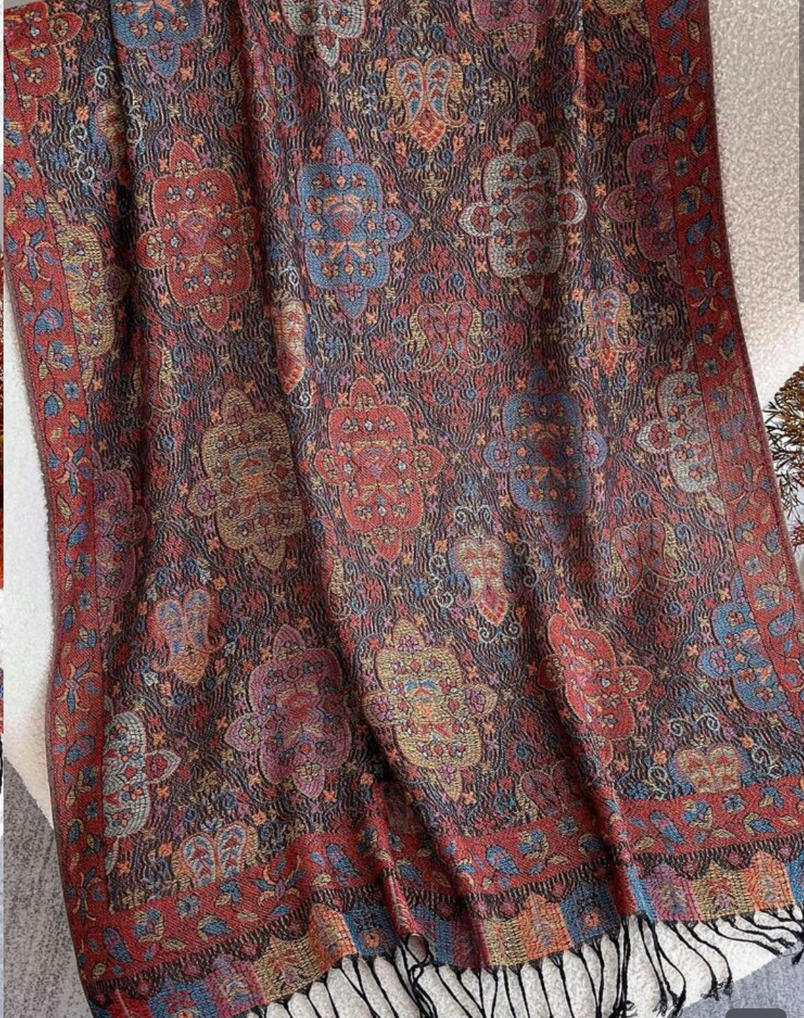 Women fashionable warm cashew patterns printed scarf classic paisley hijab and shawl hijab for abaya