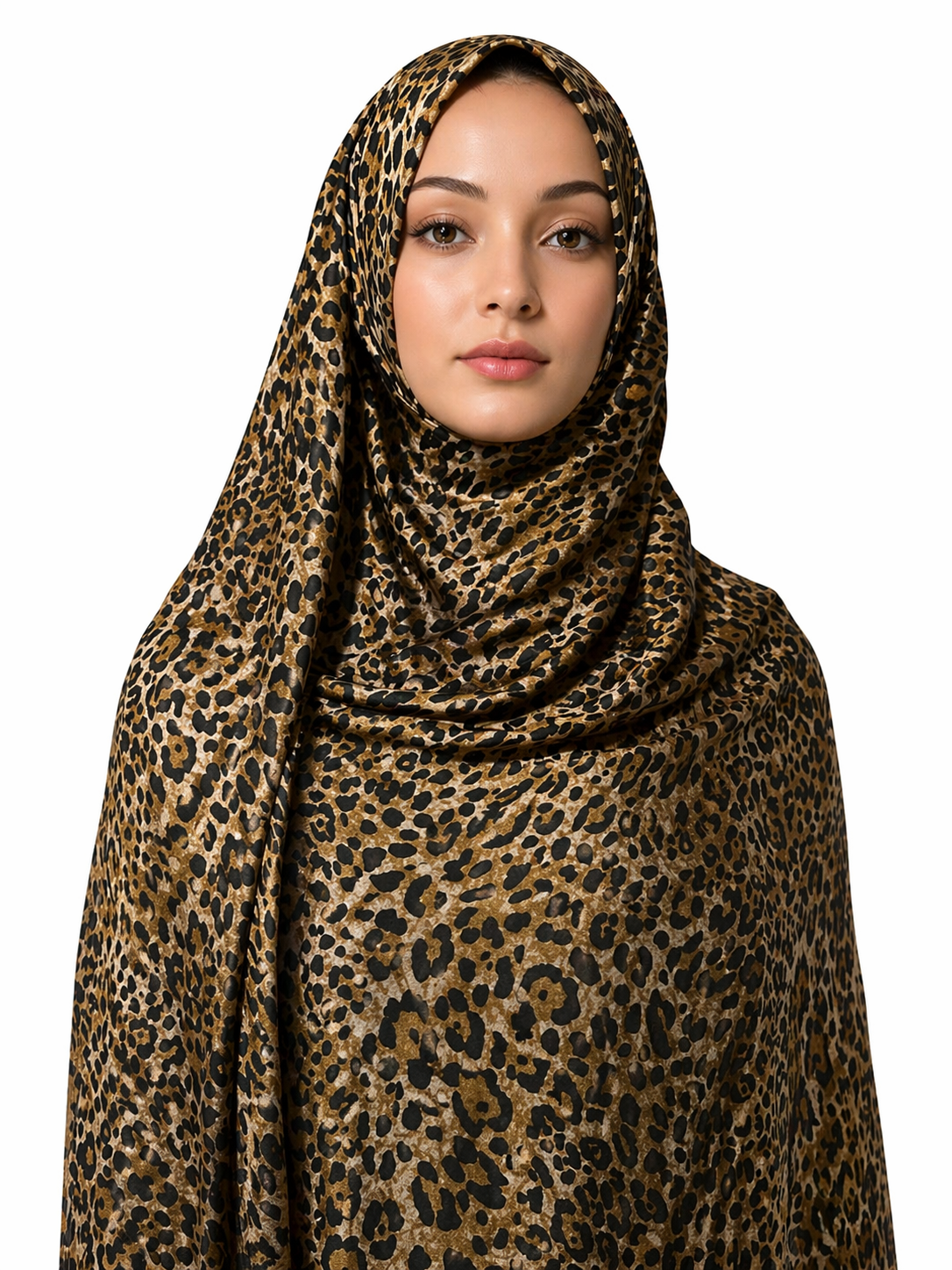 Elegant Geometric Print Chiffon Hijab – Mustard & Multicolor Square Design