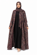 Pashmina Modest Abaya open front Set with Matching Hijab